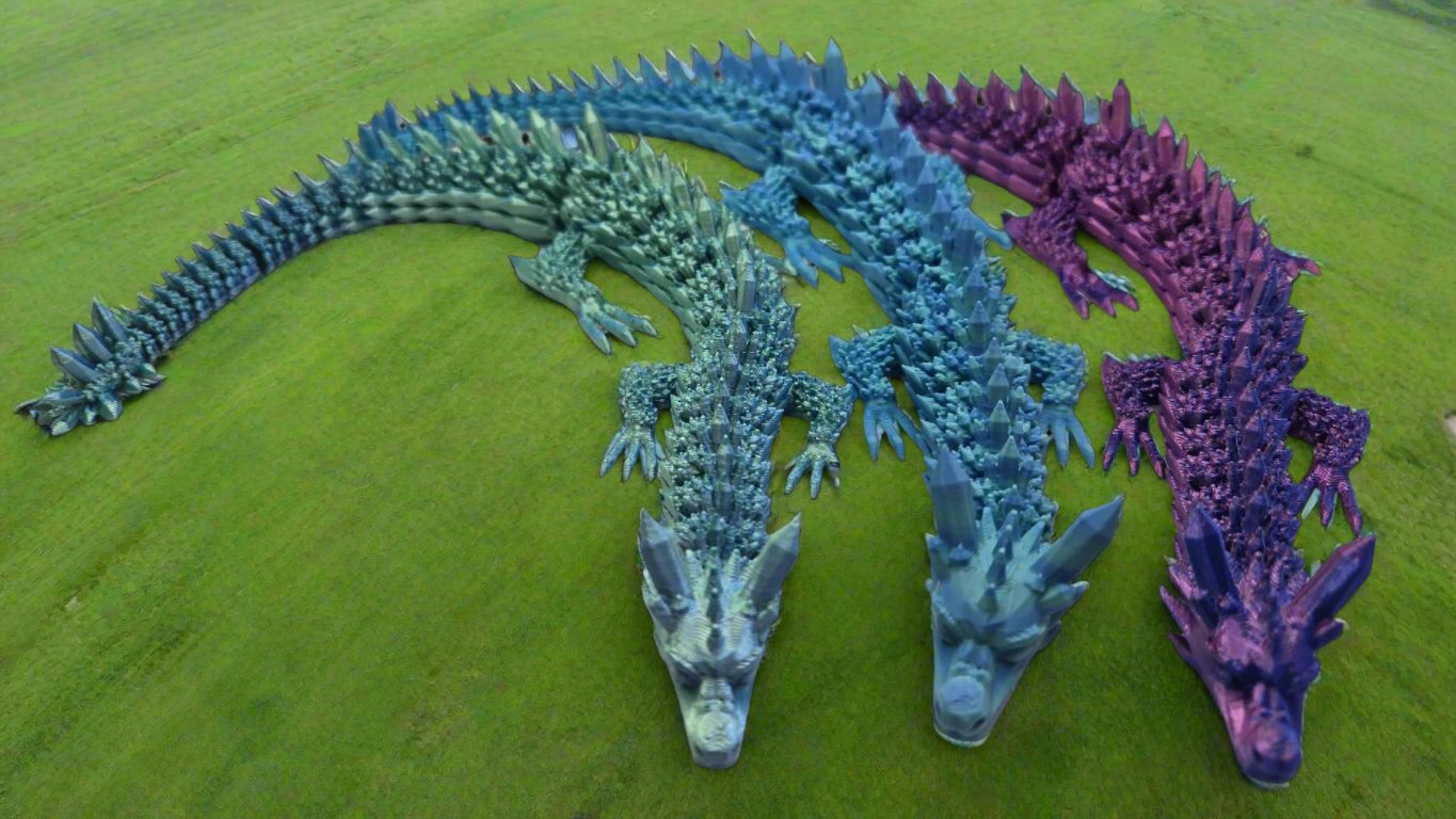 Articulated Crystal Dragon - Solid Color